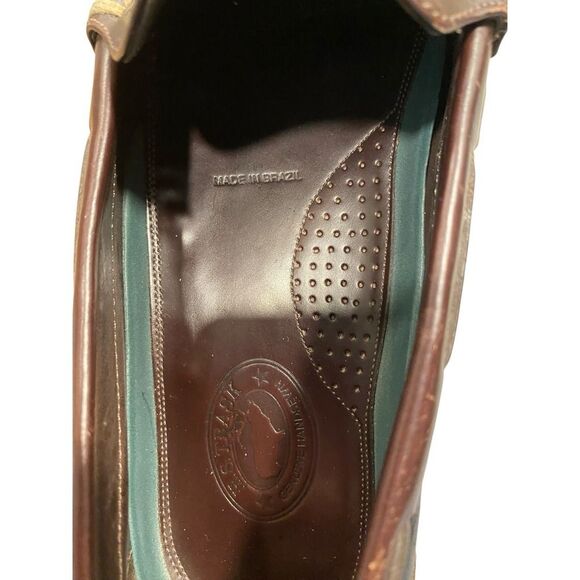 Vintage Sebago Tassel Loafers Mens 10.5M Black Leather Brown Trim Dress Shoes